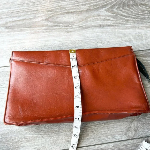 Vintage Brown  Leather Clutch Bag Made in Canada - Picture 13 of 14